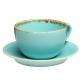 Чашка чайная Porland Seasons Turquoise Бирюзовый 320 мл с блюдцем 160 мм (в наборе 6 шт.)