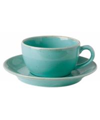 Чашка чайная Porland Seasons Turquoise Бирюзовый 200 мл с блюдцем 160 мм (в наборе 6 шт)