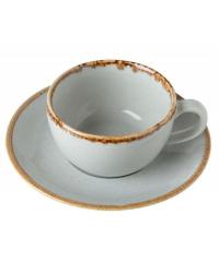 Чашка чайная Porland Seasons Gray Серый 200 мл с блюдцем 160 мм (в наборе 6 шт)