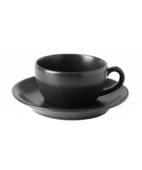 Чашка чайная Porland Seasons Black Черный 200 мл с блюдцем 160 мм в наборе 6 шт.