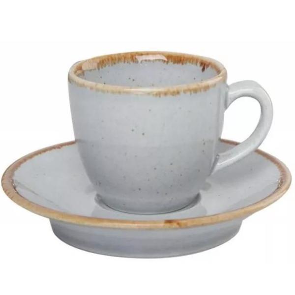 Чашка кофейная Porland Seasons Gray 80 мл с блюдцем 120 мм (в наборе 6 шт)