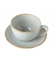 Чашка чайная Porland Seasons Gray Серый 320 мл с блюдцем 160 мм (в наборе 6 шт)