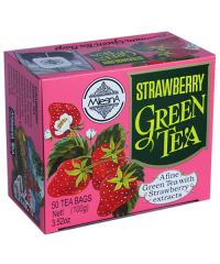Зеленый чай Mlesna Strawberry в пакетиках 50 шт