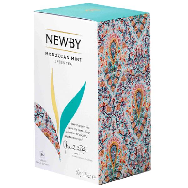 Пакетированный зеленый ароматизированный чай Newby Марокканская мята 25 шт