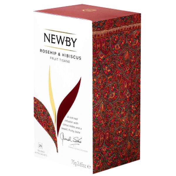 Чай фруктовый Newby Шиповник и гибискус в пакетиках 25 шт