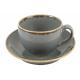 Чашка чайная Porland Seasons Dark Gray Темно-серый 320 мл с блюдцем 160 мм (в наборе 6 шт)