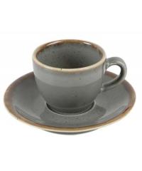 Чашка кофейная Porland Seasons Dark Gray "Темно-серый" 80 мл с блюдцем 120 мм (в наборе 6 шт)