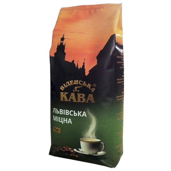 Кофе в зернах Віденська кава Львівська Міцна 1 кг